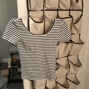 Black and White Striped Top